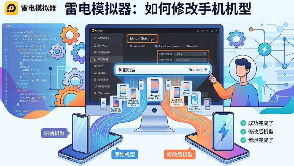 雷电模拟器如何修改手机机型