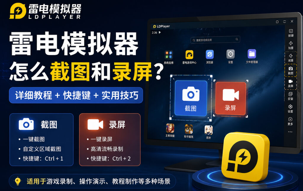 雷电模拟器怎么截图和录屏