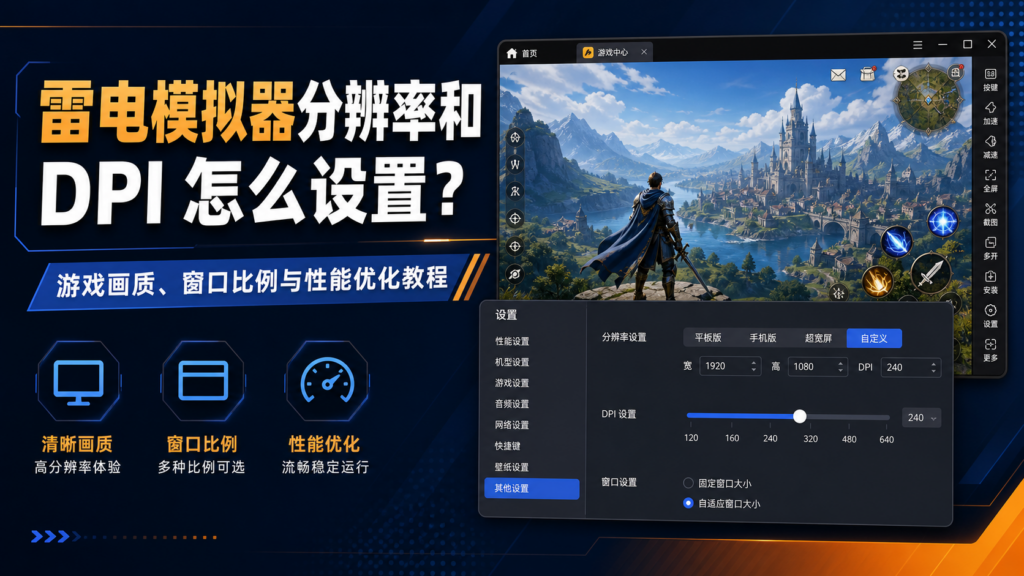 雷电模拟器 DPI 设置教程封面图